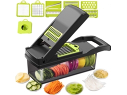 Fatiador de vegetais mandoline 12 em 1 Slowmoose com lâminas substituíveis, peneira e recipiente