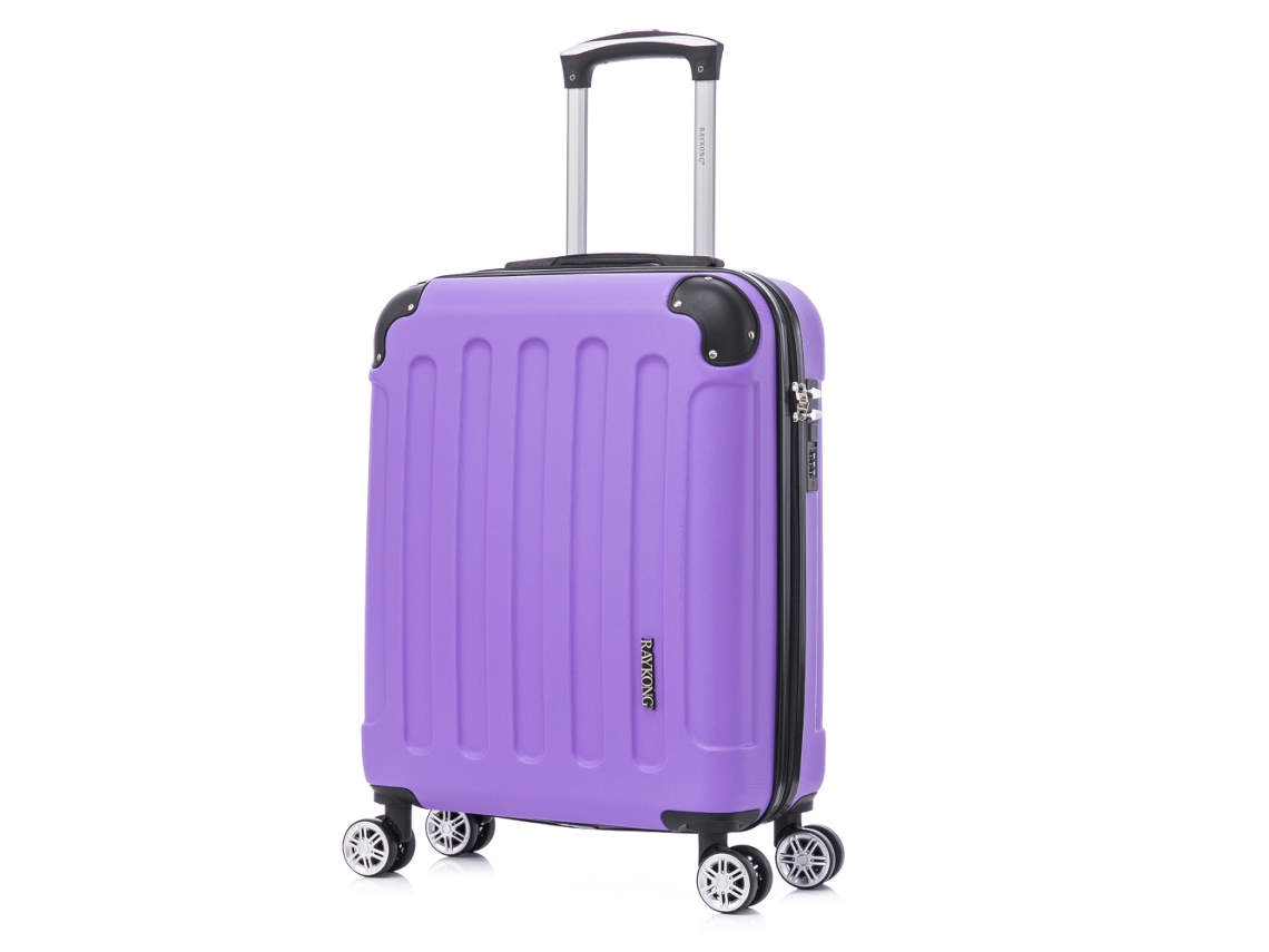 Mala de Cabine RAYKONG Rígida 4 Rodas Roxo 55X40X20 Cm 44 L