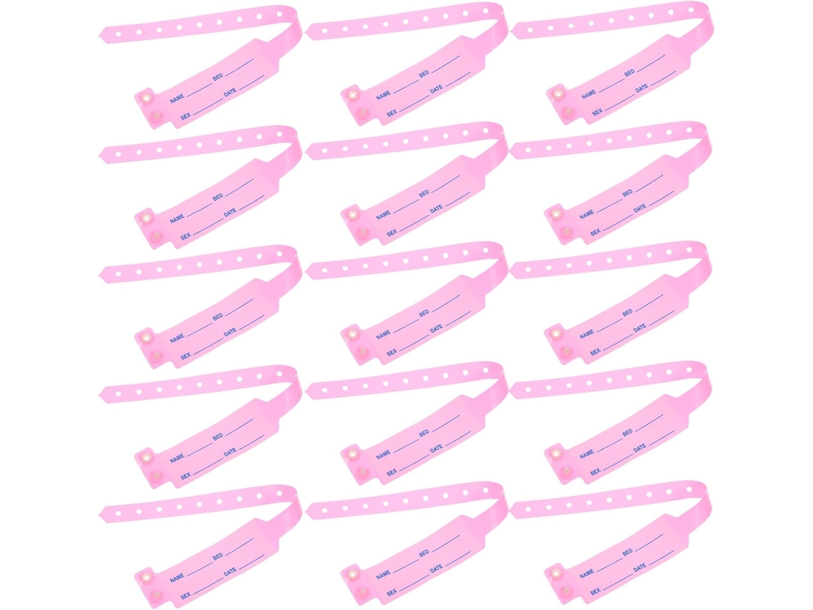 Nuobesty 100 Pulseiras de Identificação Médica Descartáveis para Hospitais, Ideais para Eventos e Uso Diário
