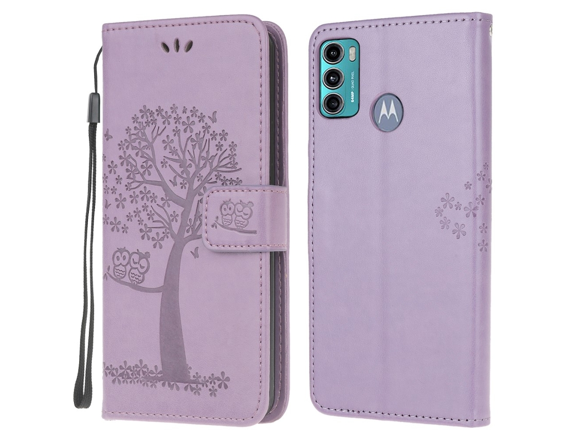 Capa Motivo Coruja Árvore Para Motorola Motorola Moto G60/g40 Fusion Roxo