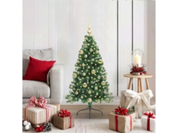 Vidaxl Árvore De Natal Artificial Pré-iluminada Verde 120 Cm Pvc