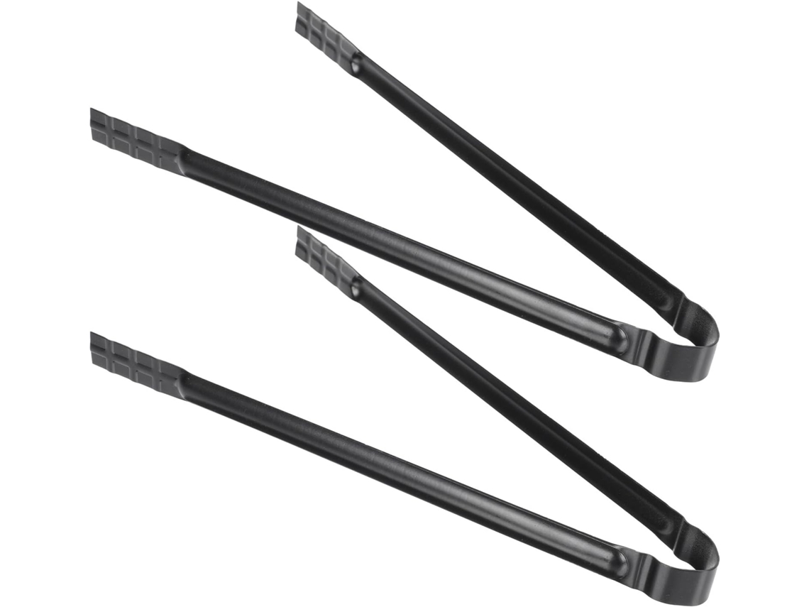 Pinças Para Churrasco Em Ferro Preto Resistentes Ao Calor, Conjunto De 2, Para Grelhar Ao Ar Livre E Fogueiras De Jardim