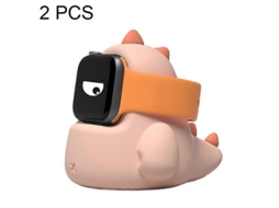 2 x Suporte de carregamento de silicone em formato de dinossauro H003 para Apple Watch Hengrongshen (sem relógio)