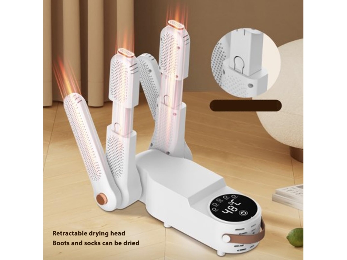 Secador De Calçados Double V Com Timer, Secagem Rápida, Portátil E Dobrável, Temperatura Constante, Desumidificação E Eliminação De Odores. Mdug