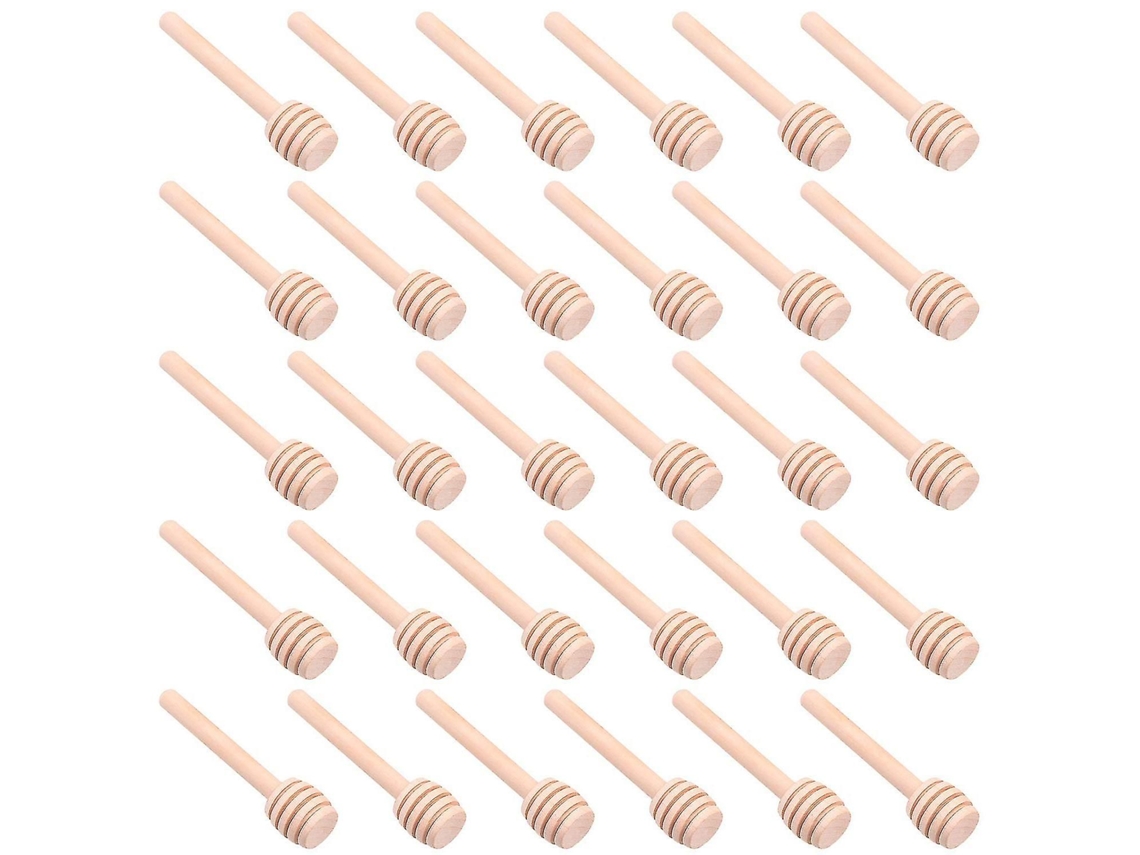 30 Palitos De Madeira Mini Para Mel, Servidor De 3 Polegadas Para Frasco De Mel, Gotejar E Regar Mel