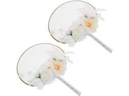 Conjunto De 2 Leques Decorativos Redondos Com Borlas E Ornamentos Para Cosplay, Decoração De Apresen Gokoco