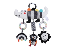 Primerox brinquedo Pendurado para Carrinho de Bebê Sininho Preto e Branco Animal de Pelúcia Removível