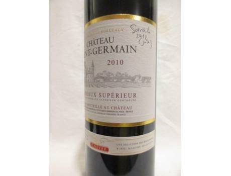 Vinho Tinto CHÂTEAU SAINT-GERMAIN 2010 (75 cl - 1 unidade)
