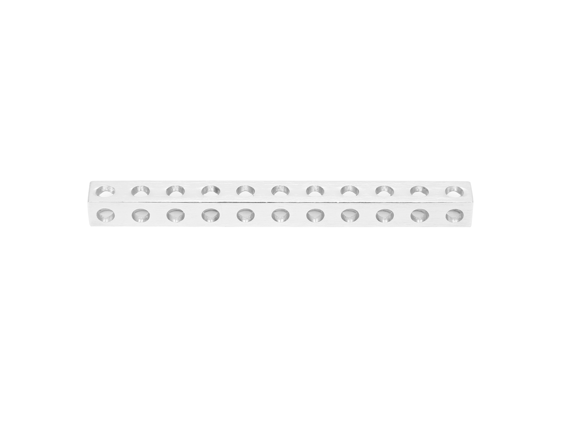 Peça de reposição para robô em alumínio: Viga quadrada com 11 furos (3106-0011-0088) - 8x8x88mm