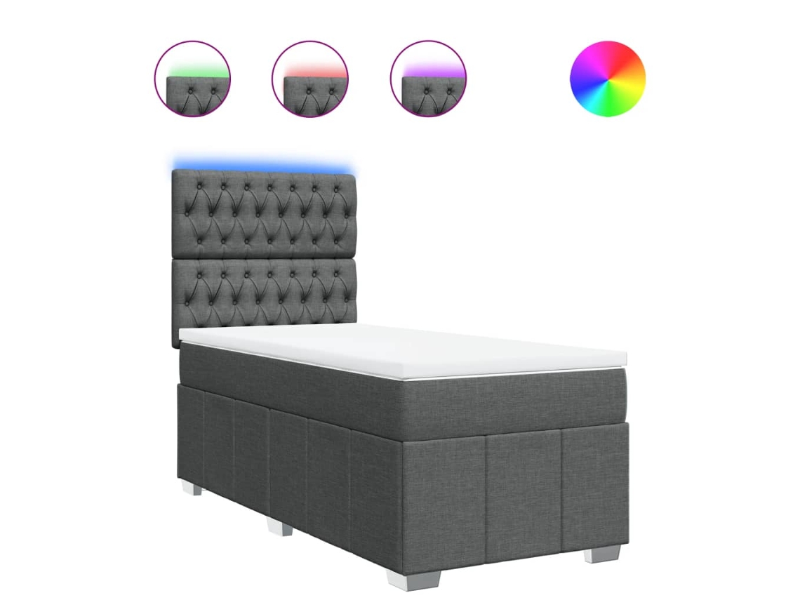 Box Spring Bed, Box Spring Beds Vidaxl Cinzeto Tecido (90 X 190 Cm)