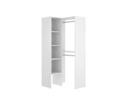 Armário DEKIT Suit com Prateleiras (Branco - Melamina - 186x80x89 cm)