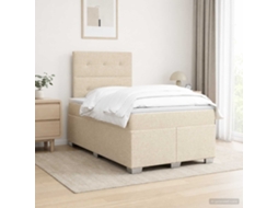 Vidaxl Cama Box Spring Com Colchão Creme 120 X 200 Cm Tecido