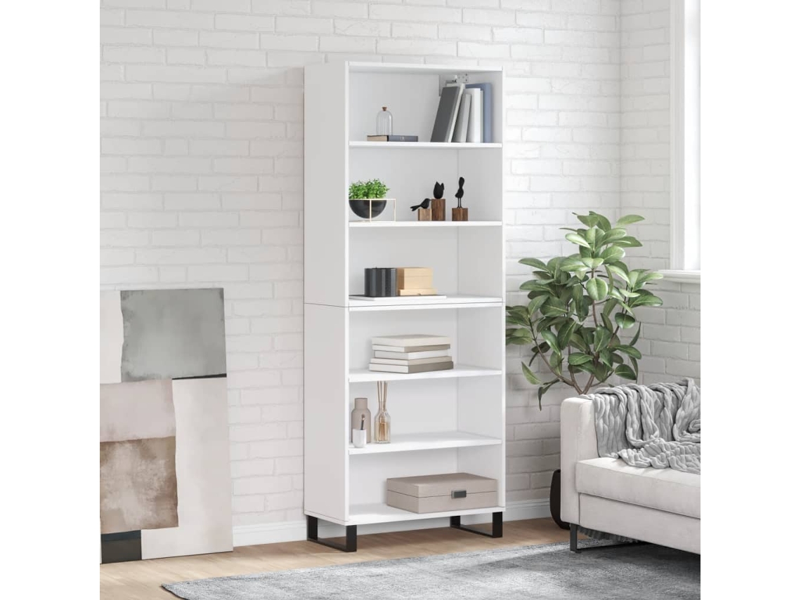 Armario alto 69,5x32,5x180 cm Derivados de madera Blanco