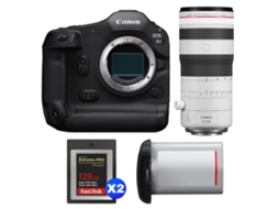 Eos R1 + Rf 70 200mm F/2.8 L Is Usm Z Branco + 2 Sandisk 128gb Extreme Pro Cfexpress Type B + Canon Lp e19 + Ebook Pricedirect CANON