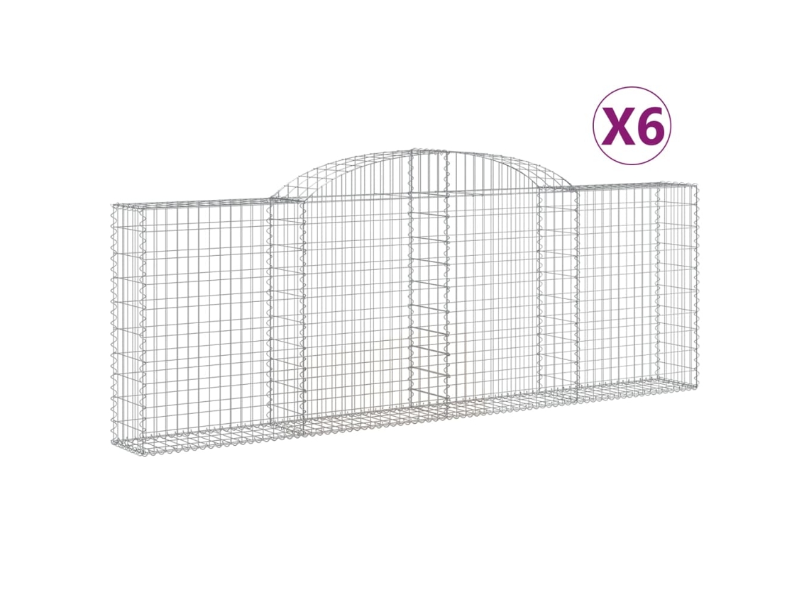 Gabion Basket, Gabion Baskets Vidaxl Prateado Ferro (300 X 30 X 100/120 Cm)