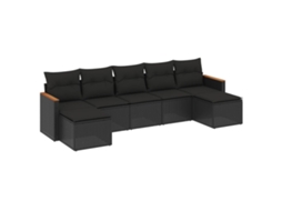 Garden Sofa Set, Garden Sofa Sets Vidaxl Preto Rattan / Vime (n/a)