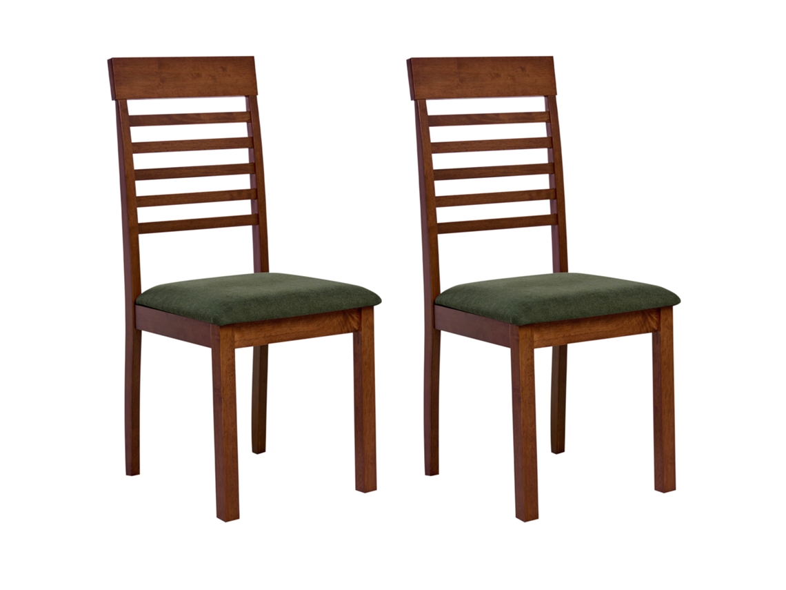 Conjunto de cadeiras elegantes Beliani Ortley em madeira de seringueira marrom 40x51x96