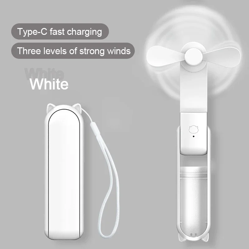 (branco, 16 Cm) Mini Ventilador Portátil Dobrável, Um Sucesso De Vendas, Ventilador De Mão Portátil De Alta Potência