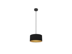 Pingente Anuska 1Xe27 Preto/Preto-Ouro Regx30X30 Cm FABRILAMP