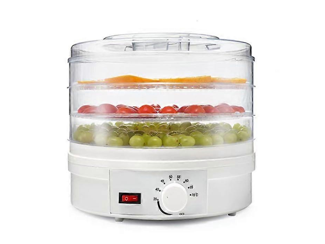 Desidratador De Alimentos Elétrico Com Temperatura Ajustável, Grande Capacidade, Circulação De Ar Quente 360°, 3 Bandejas Para Frutas, Legumes E Carne
