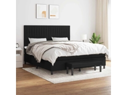 Vidaxl Cama Com Molas/colchão 160x200 Cm Tecido Preto