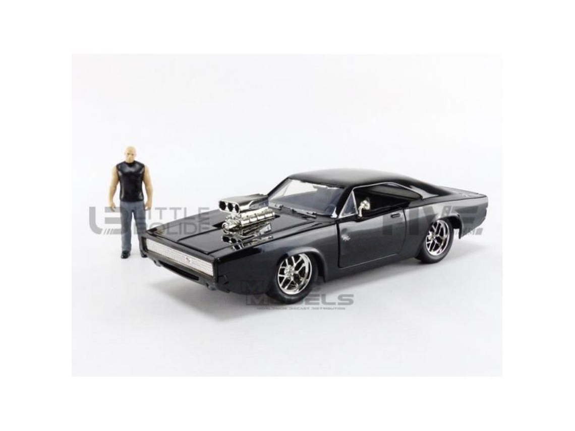 Carro em Miniatura Colecionável JADA TOYS 1/24 Dodge Charger R/T Fast And Furious 7 1970 Preto 30737Bk