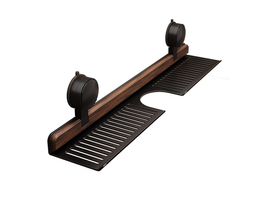 Organizador Casa Banho - Prateleira Torneira - Porta Sabonete - 50 Cm - Liga Alumínio - Preto