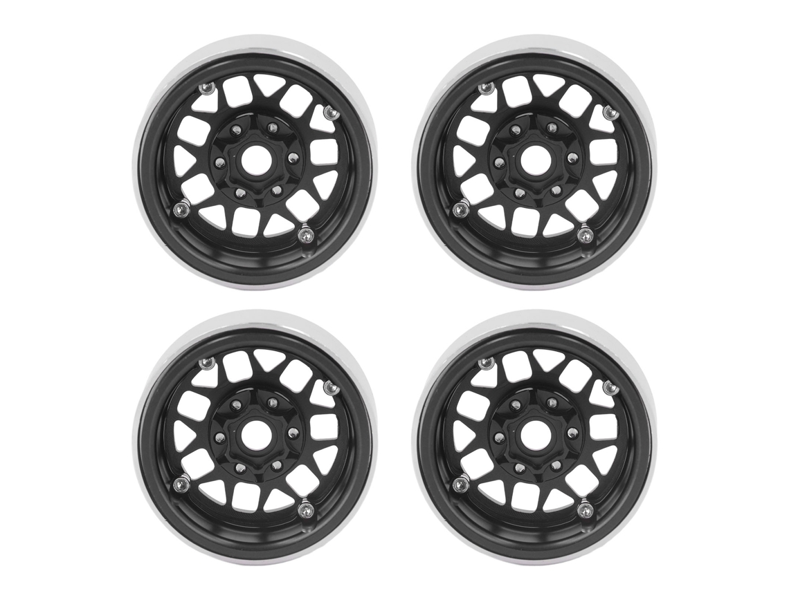 Mali 4pcs Aros Rc Beadlock de 1.9 Polegada de Liga de Alumínio para Axial Scx10 90046 1/10 Crawler Preto