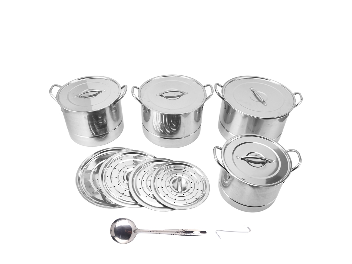 Conjunto de Panelas LAXISCREED Aço Inox 4 Peças 8 Tampas