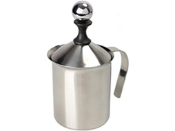 Espumador De Leite Manual Em Aço Inoxidável, Ideal Para Café, Com Capacidade 400 Ml.