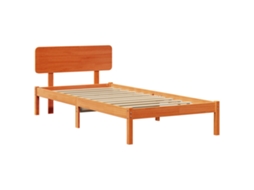 Conjunto 1 Estrutura De Cama De Madeira Vidaxl Castanho Madeira De Pinho Maciça (100 X 200 Cm)