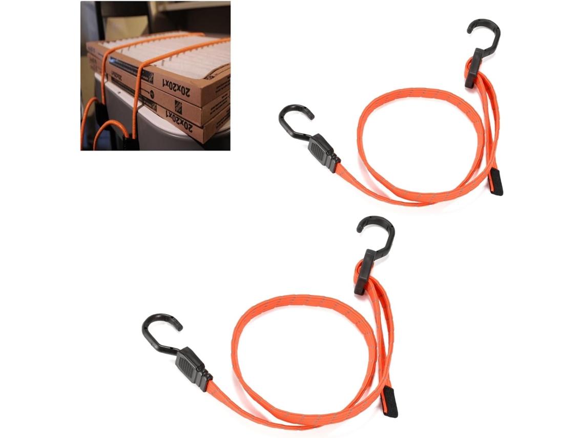 Cordas Elásticas Com Ganchos, 2 Unidades, Reforçada, Para Barracas, Camping, Motocicletas, Fixação