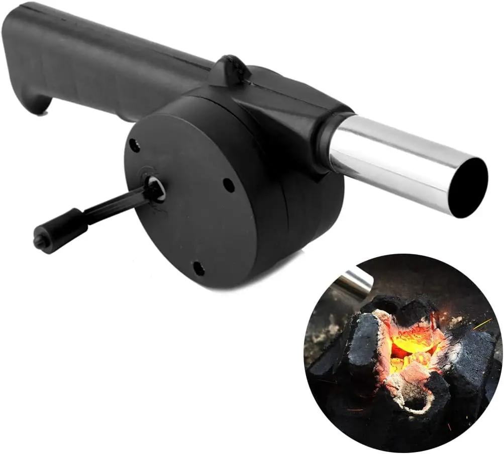 Ventoinha Sopradora Para Carvão E Bbq, Portátil Para Exterior, Para Grelhador A Carvão