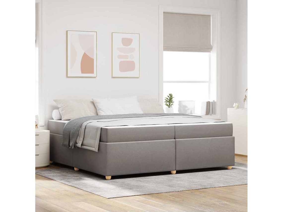 Vidaxl Estrutura Da Cama Cinzento-acastanhado 200 X 200 Cm Tecido