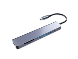Hub Usb-c, Adaptador Multiporta Usb-c, Base De Expansão 7 Em 1