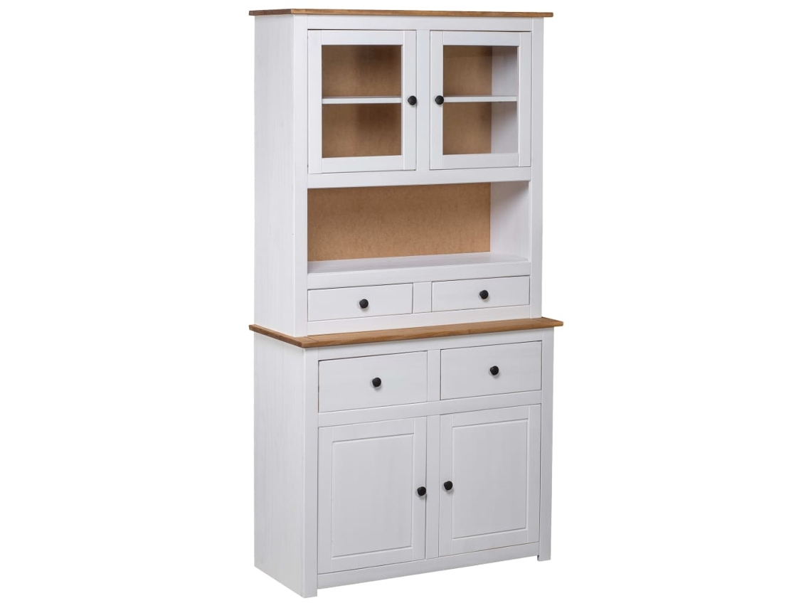 Vidaxl Armário Alto 93x40,5x180 Cm Pinho Maciço Panama Branco