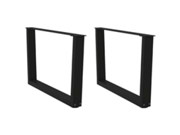 Vidaxl Pés Para Mesa De Centro Em V 2 Peças Preto 70x(42-43,3) Cm Aço