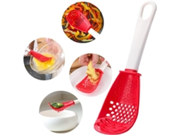 Colher De Cozinha Multifuncional Silicone Com Furos Para Escorrer, Triturar E Mexer Na Cozinha