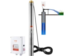 Bomba Submersível para Poço Profundo de Aço Inoxidável 2200W 9 8 Metros Cúbicos Por Hora 144M VEVOR