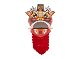 Primerox cabeça de Dança de Leão Chinês Diy Artesanal de Papel Fofo Educativo Decorativo para Crianças Vermelho