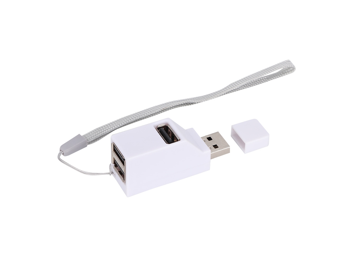 Hub Usb2.0 De Três Portas Para Pc E Tablet Adaptador Em Branco Ou Preto Luz Dourada