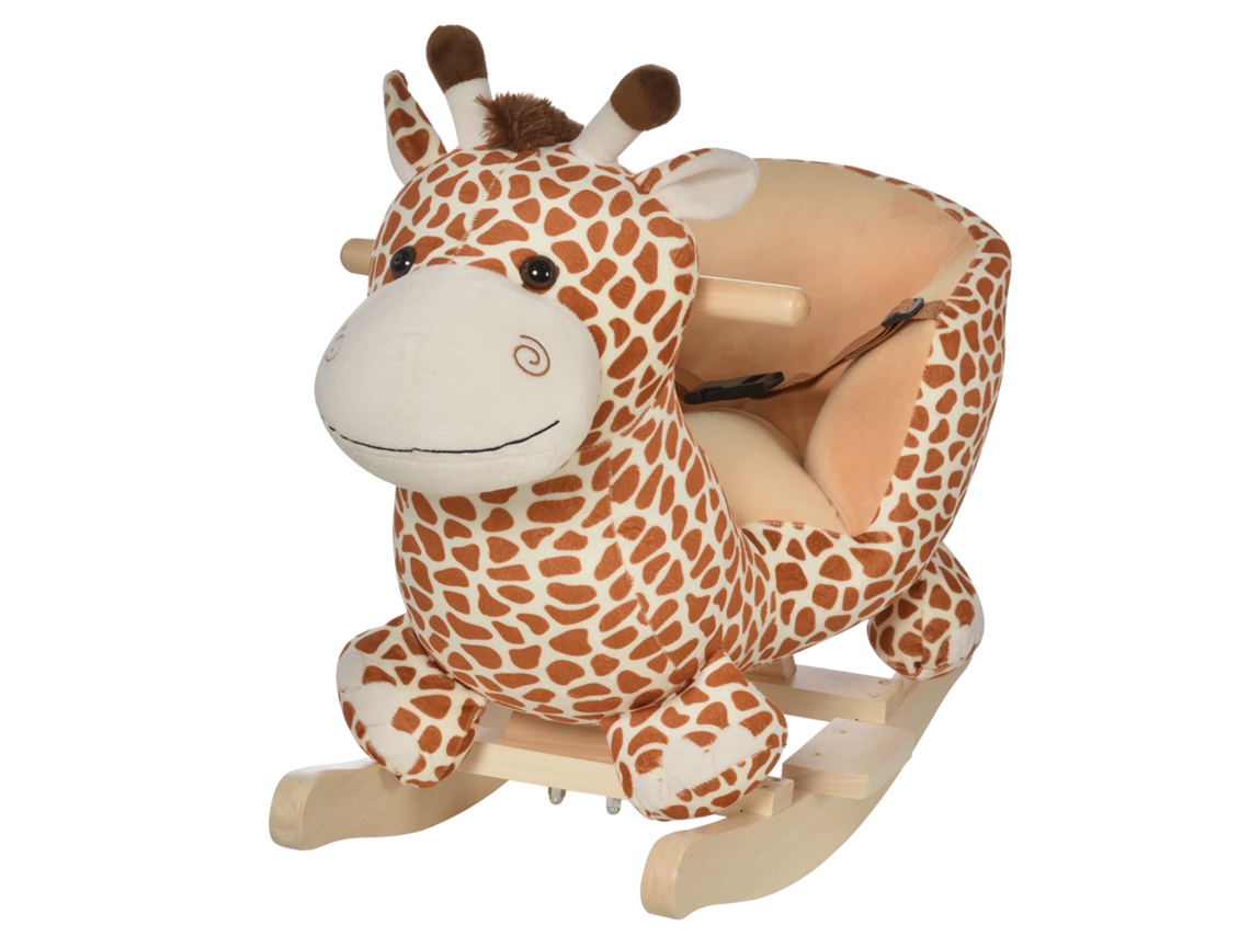 Girafa De Balanço De Madeira Para Crianças, 60x33x45cm