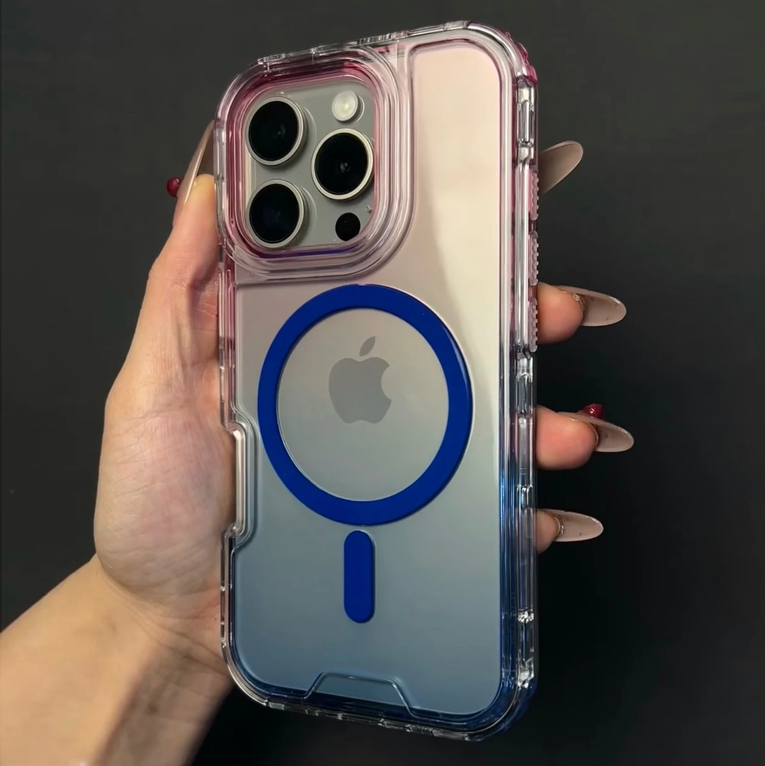 Capa Protetora À Prova De Choque Para Iphone 13 (rosa E Azul).