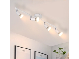 Nettlife Candeeiro, Focos Iluminação Led De Teto 4 Luzes Gu10, Branco Moderno Interior Para Sala E Cozinha, Orientáveis, Para Uso Diário