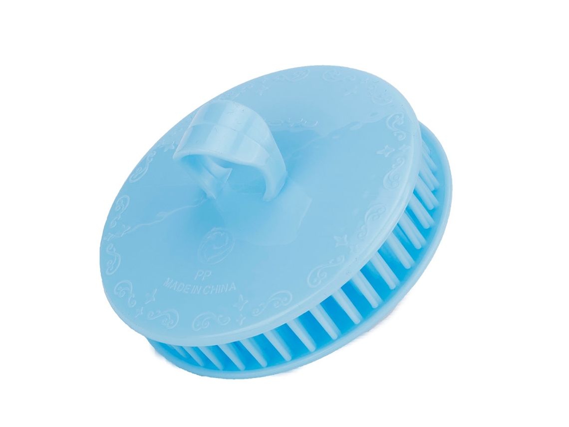 Pente De Massagem De Cabelo Com Silicone Para Shampoo E Massagem Do Couro Cabeludo Azul
