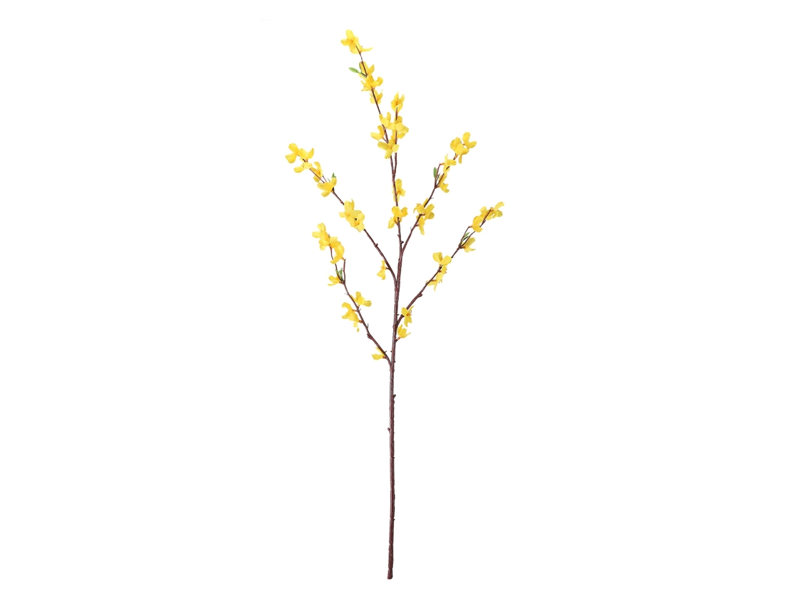 Flor artificial de jasmim de inverno singelo com 5 ramos amarelos para interior LAXISCREED