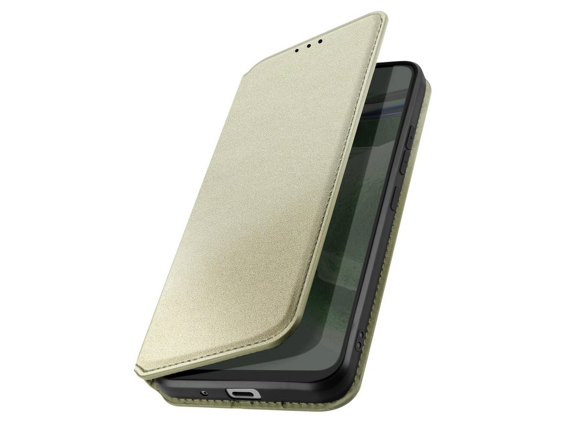 Capa Para Xiaomi Redmi 6a Pele Magnética Dourado