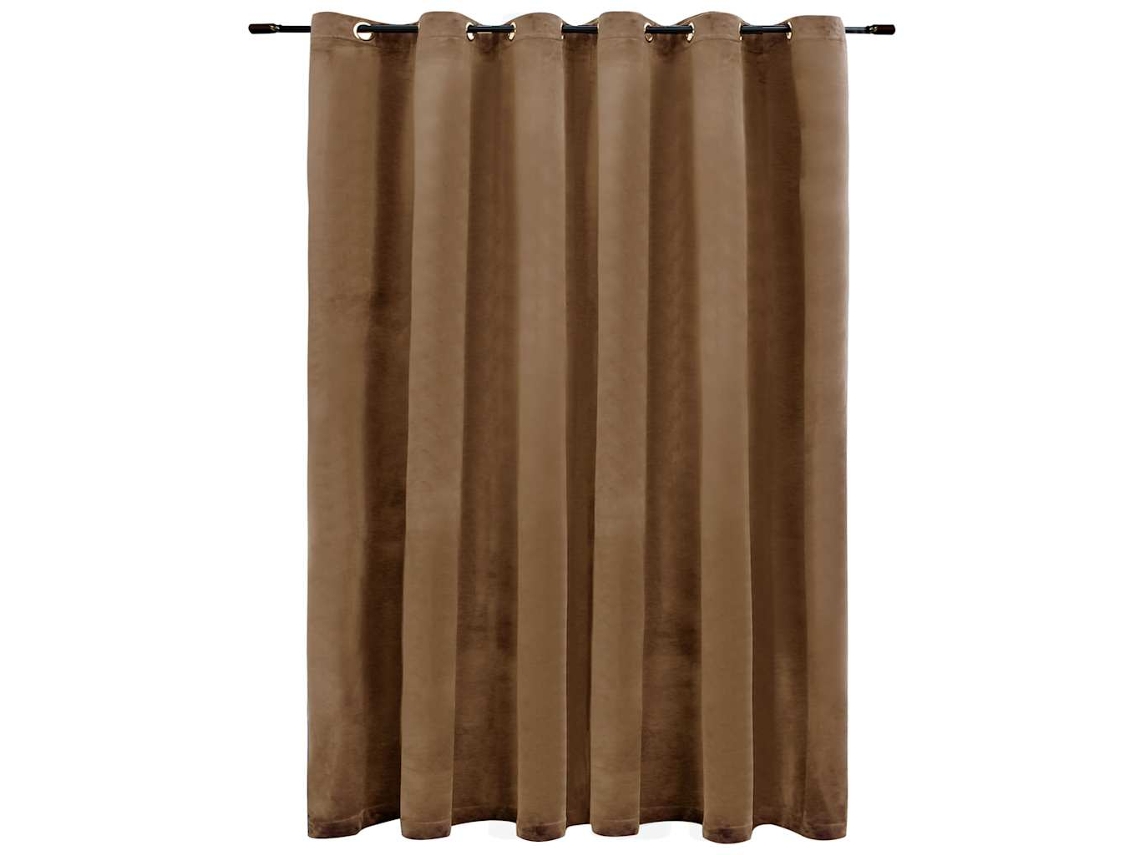 Maison Exclusive - Cortina Blackout Com Argolas Em Metal 290x245 Cm Veludo Bege
