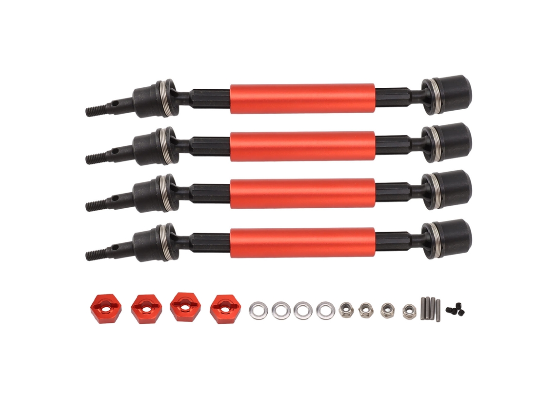 Mali eixo de Transmissão Universal Dianteiro e Traseiro com Conector para Carro Rc Arrma 1/10 Vermelho Aço e Alumínio