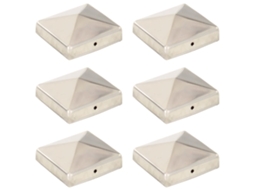 Post Cap, Post Caps Vidaxl Prateado Aço Inoxidável (81 X 81 Mm)